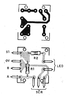 Figura 2 - Placa de circuito impreso para el montaje de la alarma.
