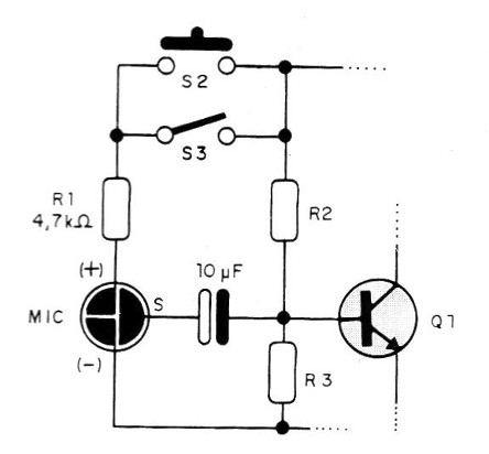 Figura 3 - Uso del micrófono de 3 terminales
