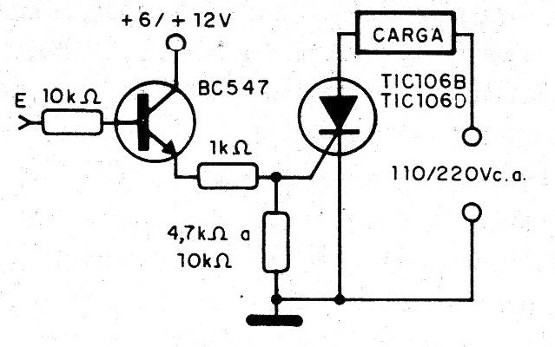 Figura 7 - Control de carga de alta tensión sin relé
