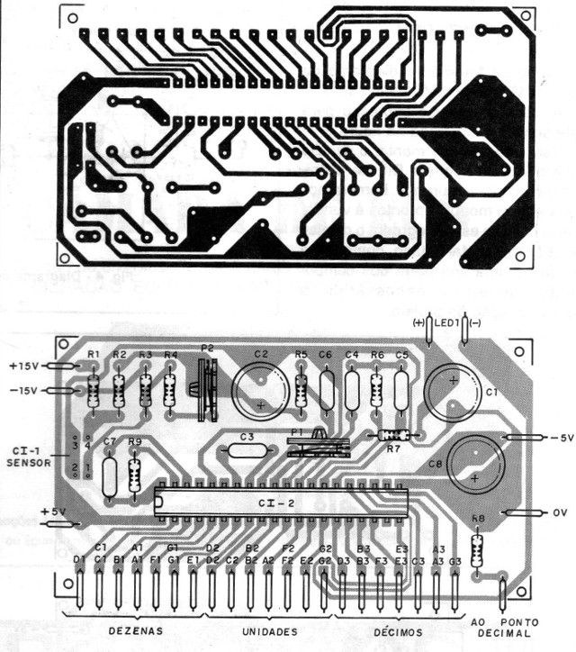 Figura 2 - Placa de circuito impreso para el sensor
