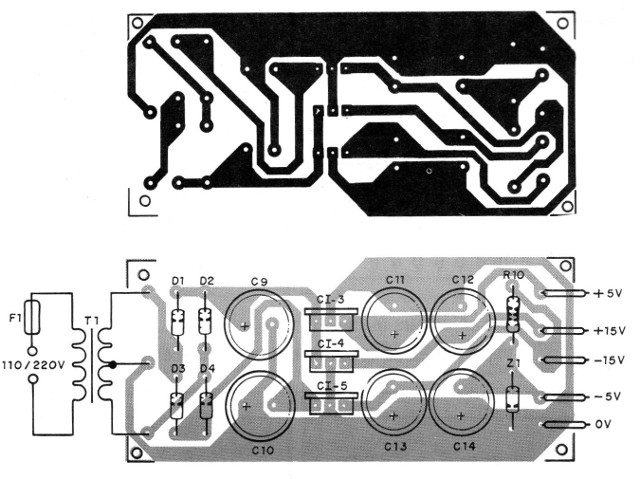Figura 5 - Placa de circuito impreso para la fuente
