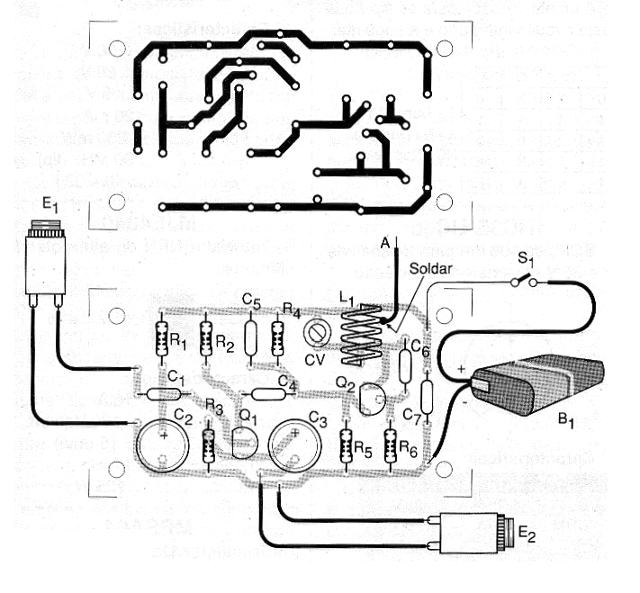 Figura 2 - Placa de circuito impreso para el montaje.
