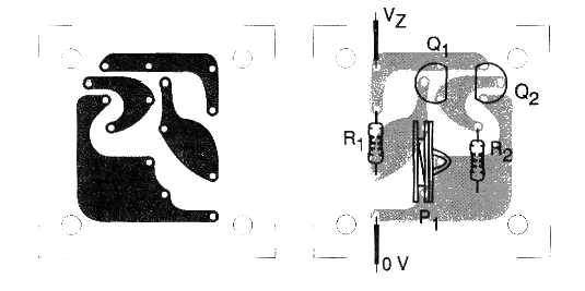 Figura 2 - Placa de circuito impreso para el montaje del zener ajustable.
