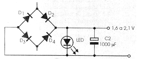 Figura 2 - Uso de un LED como referencia de tensión.

