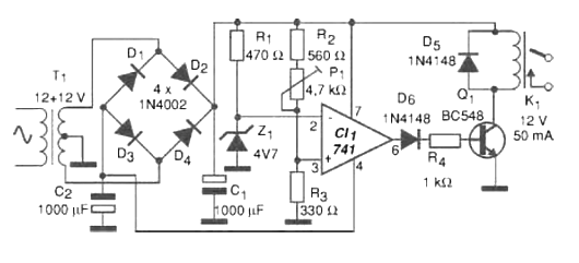 Figura 2 - Circuito utilizado en la detección de subtensión en la red de energía.
