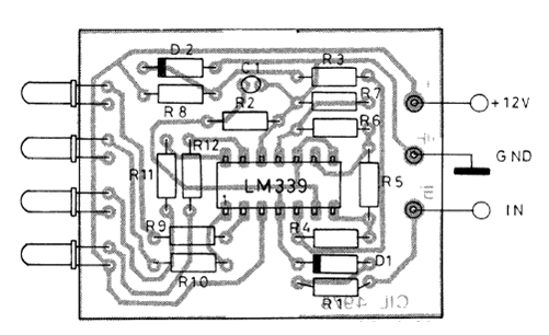    Figura 2 - Placa de circuito impreso para el montaje
