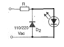 Figura 2 - Reductor resistivo para 1 LED

