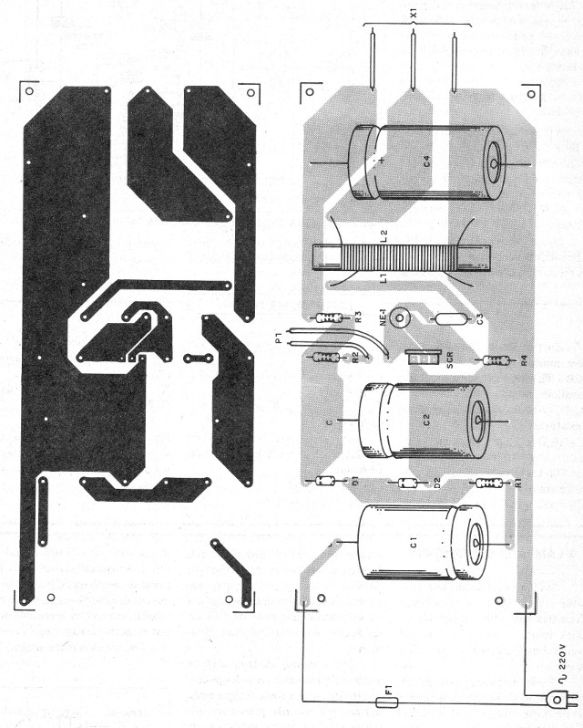 Figura 3 - Placa de circuito impreso para la versión de 220 V
