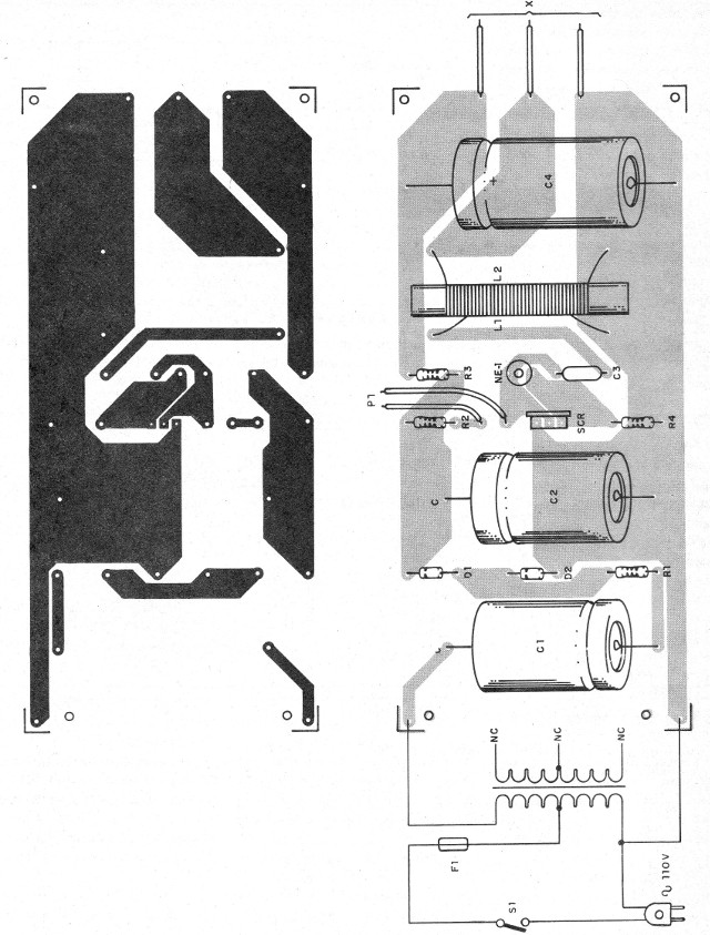 Figura 5 - Placa de circuito impreso para la versión de 110 V
