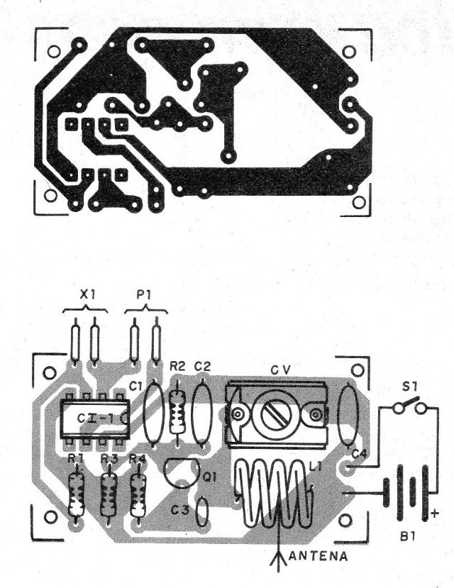    Figura 2 - Placa de circuito impreso para el montaje
