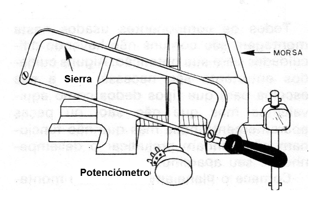 Figura 12 - Cortar el eje del potenciómetro
