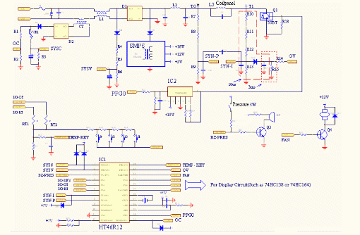 Figura 4: Circuito con microcontrolador de Holtek.
