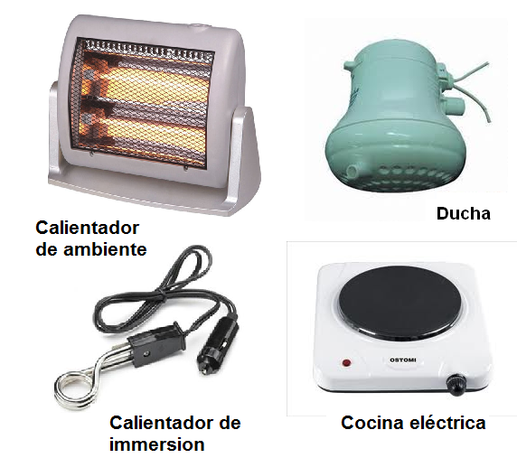 Figura 27 - Los dispositivos que se aprovechan del efecto térmico de la corriente
