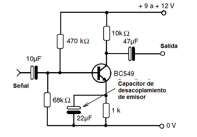 Figura 35 – Desacoplar el emisor de transistores
