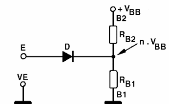 Figura 3 – Circuito equivalente al transistor  unijuntura

