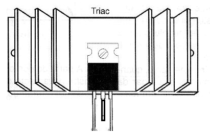 Figura 7 – Montaje de un Triac en un disipador térmico
