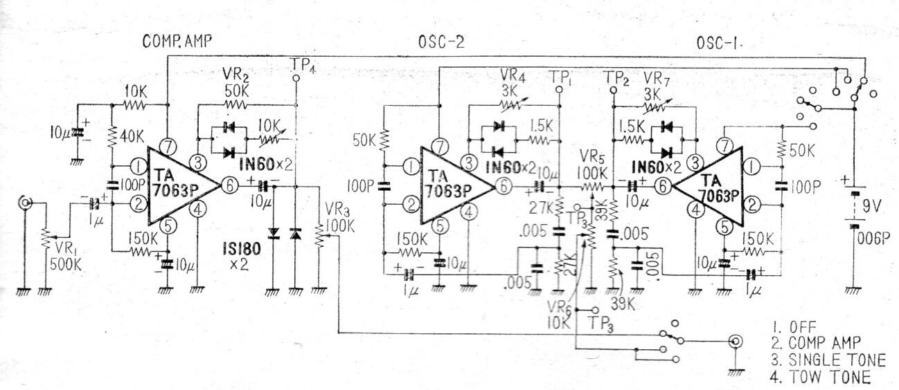 Generador de señal de audio TA7063P 
