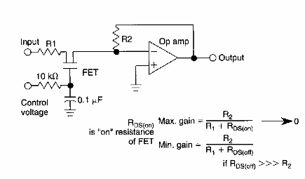Amplificador operacional con ganancia variable 
