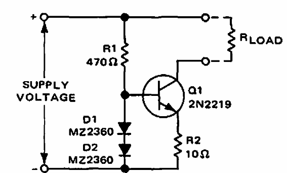 Regulador de corriente de 70 mA 

