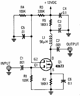 Amplificador MOSFET de banda ancha 
