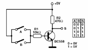 Simulación de puerta O con transistor 
