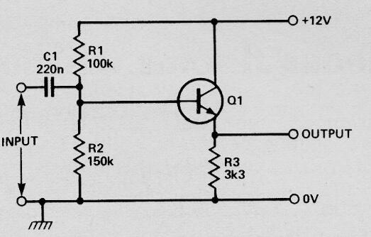 Seguidor de emisor con 1 transistor 
