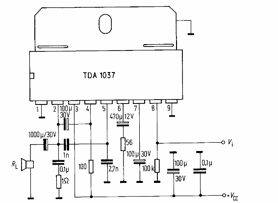 Amplificador de 5W con el TDA1037 
