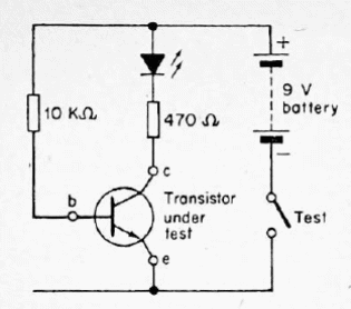 Prueba simple de transistor 
