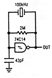 Oscilador a Cristal TTL 74C14 
