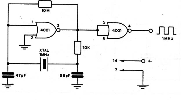 Oscilador XTAL CMOS 1 MHz

