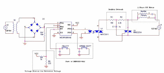Figura 2 - Circuito completo del control de motor de ventilador de techo.
