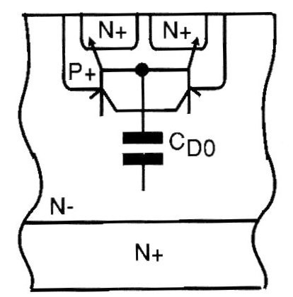     Figura 4a - Transistores parásitos NPN en un MOSFET

