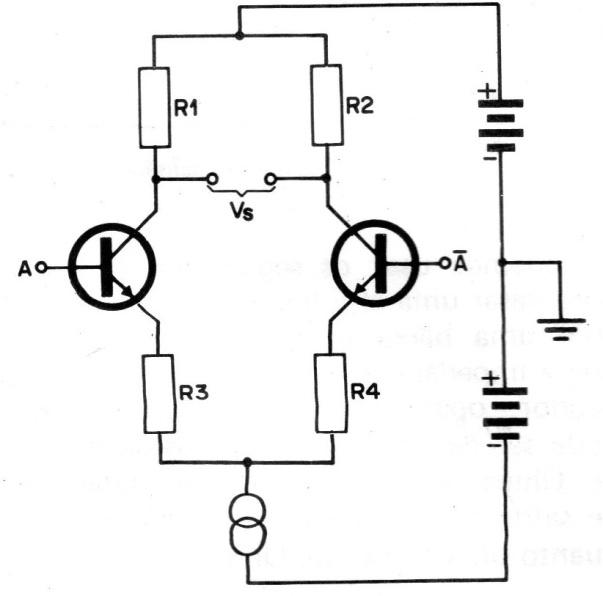 FIGURA 1 - Amplificador diferencial típico. A es la entrada no inversora y A es la entrada inversora.

