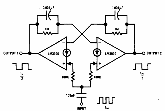 Flip Flop con dos operacionales LM3900
