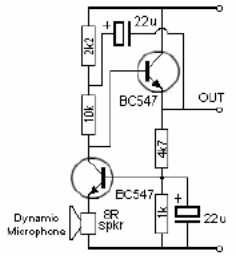 Preamplificador de micrófono dinámico 
