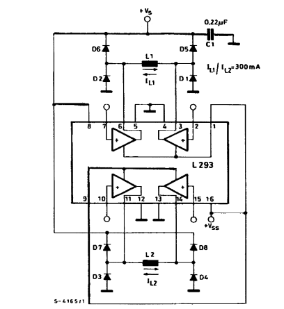 Control de motor paso a paso bipolar L293 
