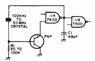 Oscilador TTL con transistor
