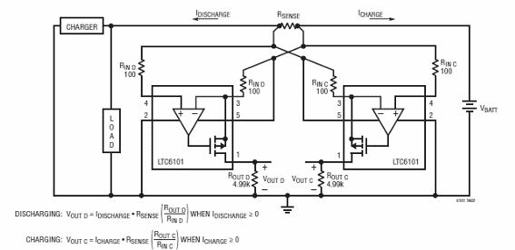 Sensor de corriente de carga y descarga 
