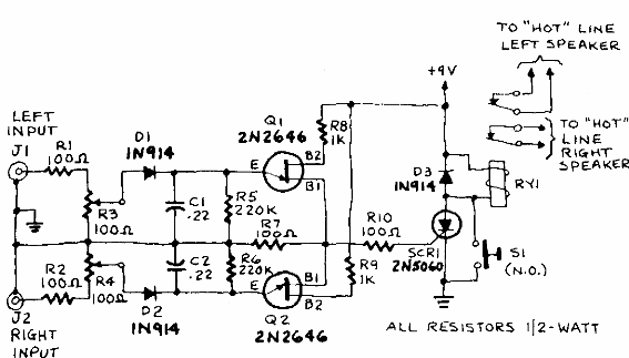 Circuito de protección de altavoces 
