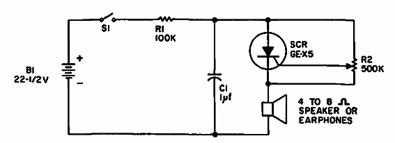 Oscilador de alarma con SCR 
