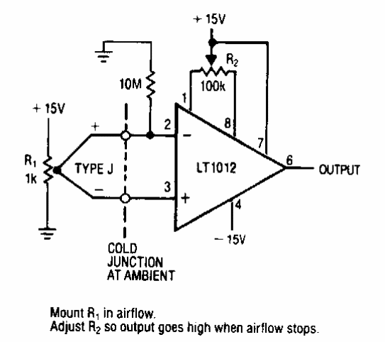 Detector de flujo de aire 
