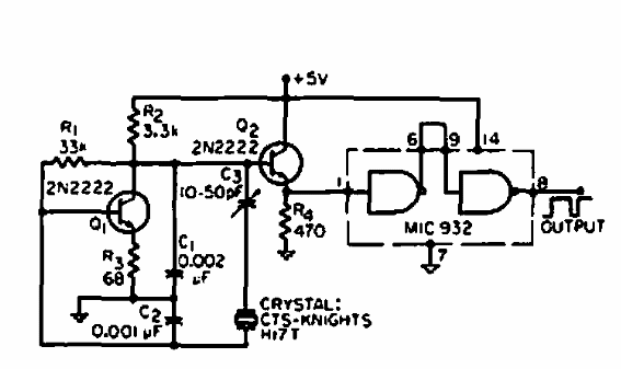 Oscilador Colpitts 100 kHz 
