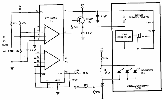 Detector de nivel de agua de 3 V 
