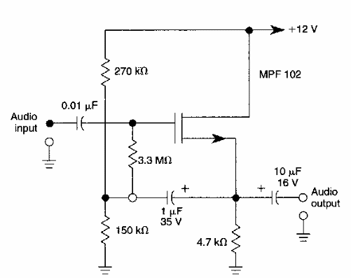 Paso de 30 M ohms JFET 
