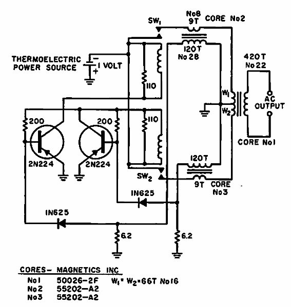 Inversor de 10 V para generadores termoeléctricos 
