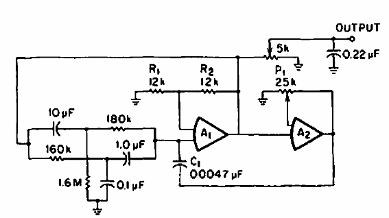 Oscilador sinusoidal de 1 Hz 
