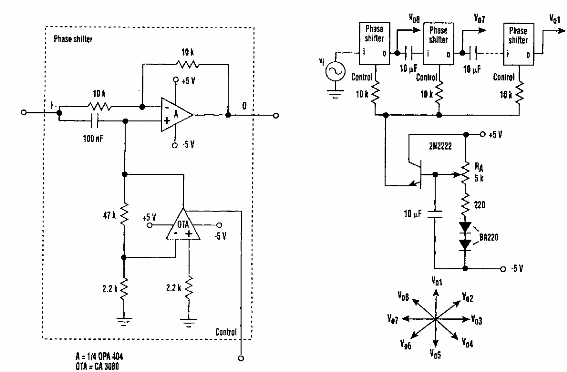 Modificador de fase de 8 salidas 
