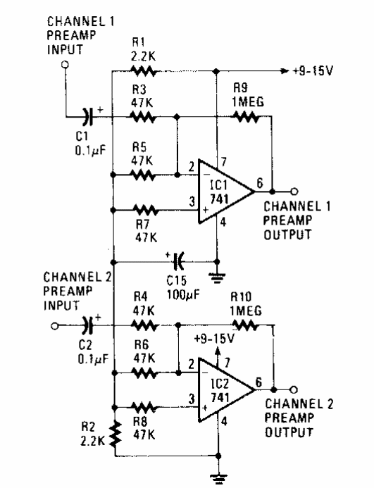 Preamplificador para Walkman 741 
