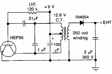 Fuente de alta tensión para detector Geiger
