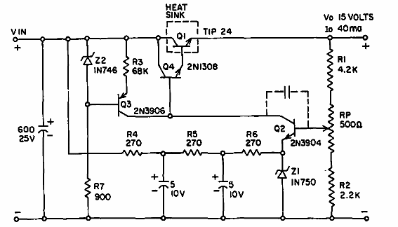 Regulador 15 V x 40 mA 
